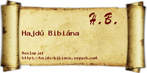 Hajdú Bibiána névjegykártya